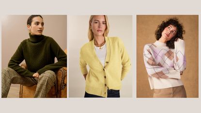 3 models wearing the best wool jumpers