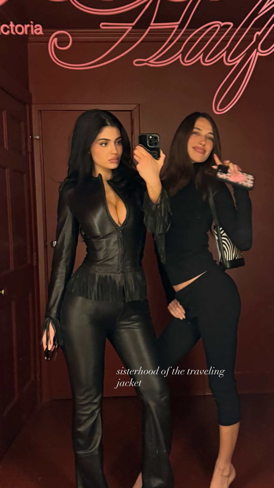 Kylie Jenner borrowed Hailey Bieber's vintage Versace jacket at a podcast recording event