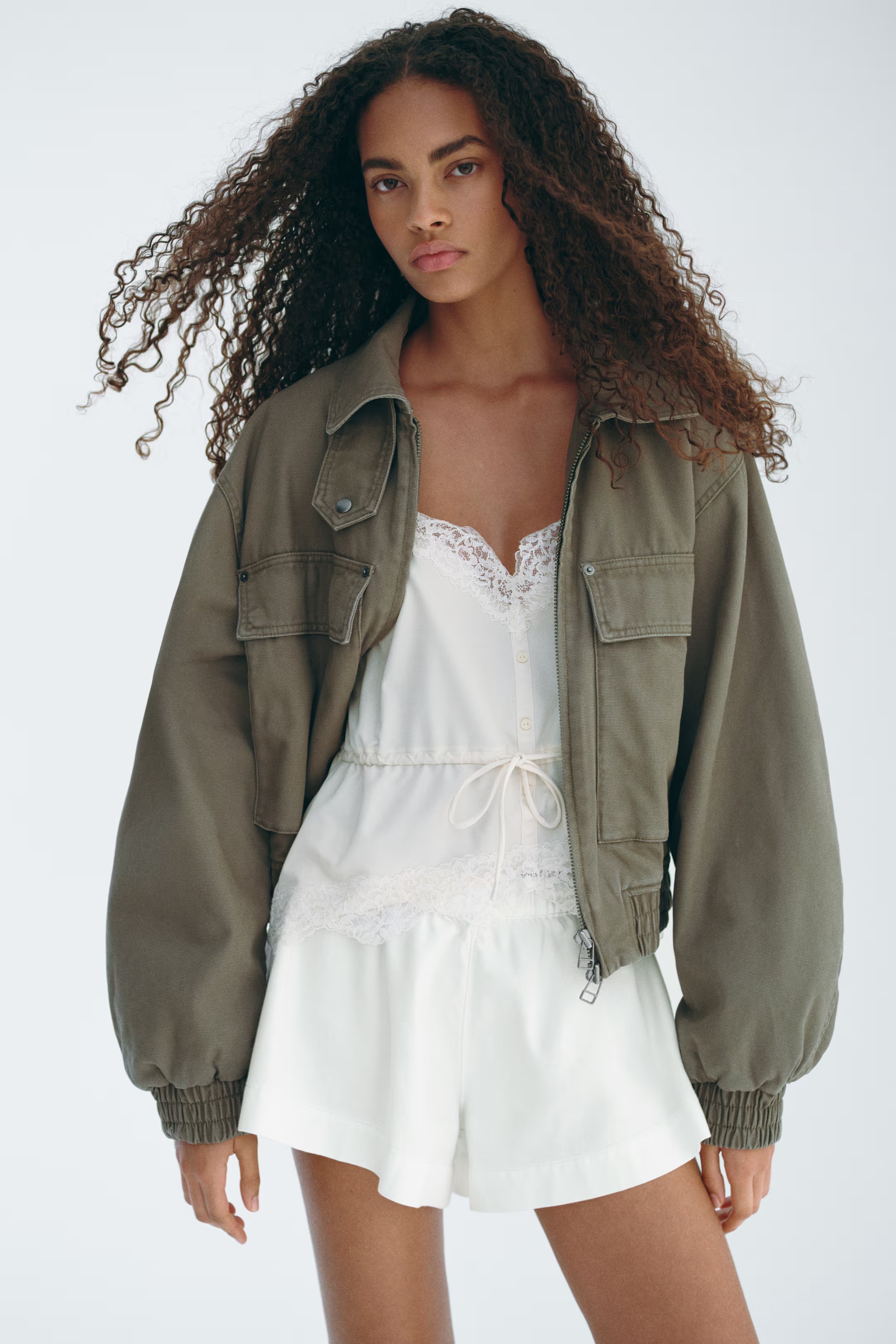 H&amp;amp;M, Denim Pull-On Shorts