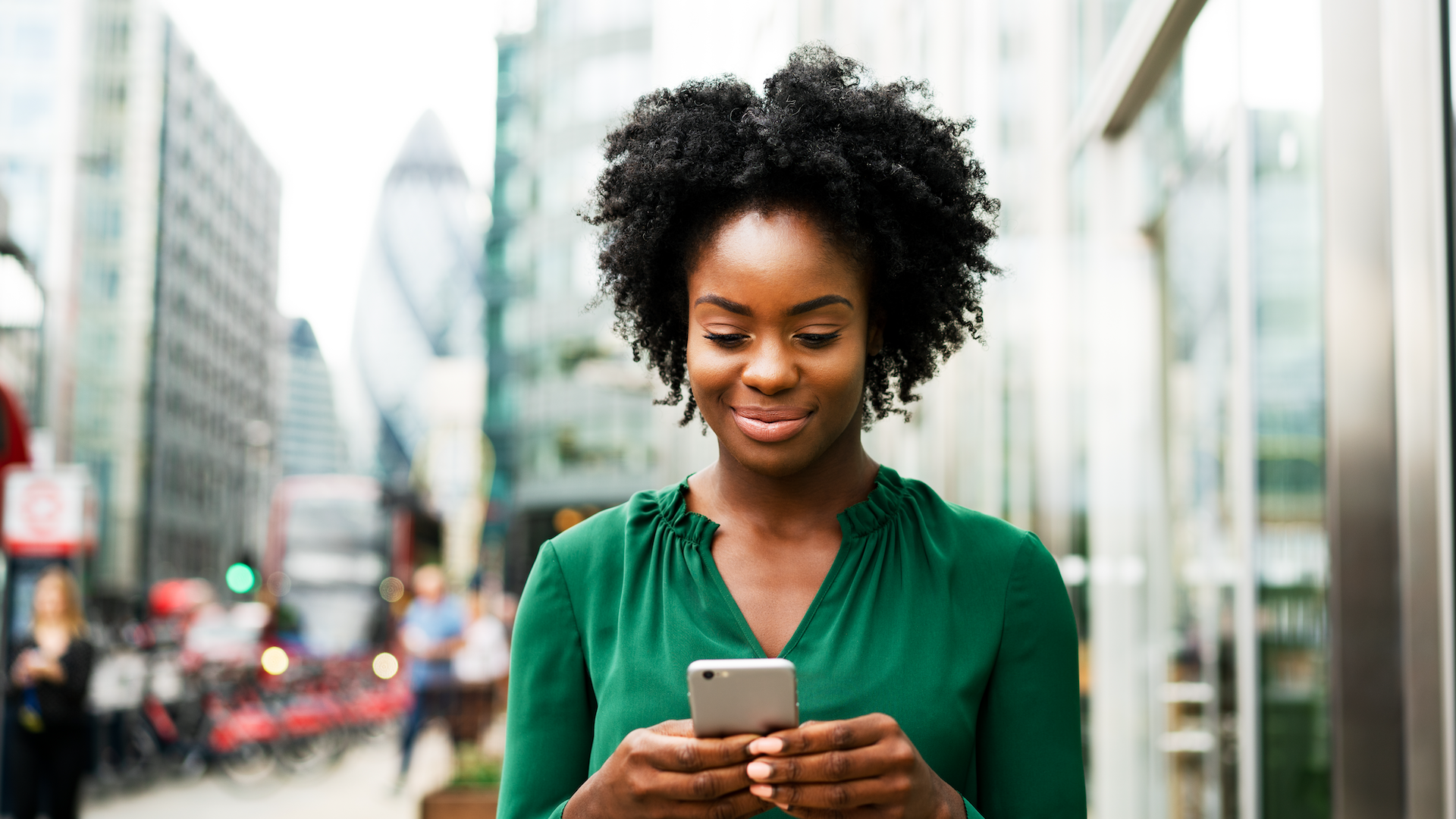 woman using phone