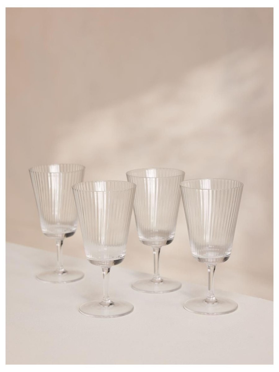 Fluted Wine Glass, Set of Four