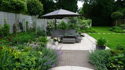 how much does a garden designer cost: patio and seating Helen Elks-Smith