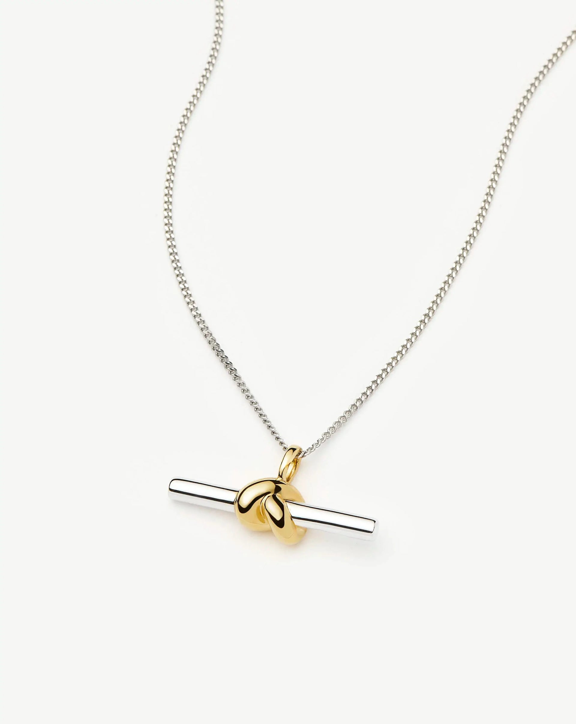 Lucy Williams T-Bar Knot Pendant Necklace | Mixed Metal - 18ct Gold Vermeil/sterling Silver
