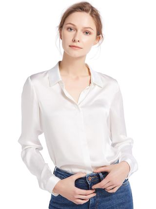 LilySilk, 100% Silk Button-Down Shirt