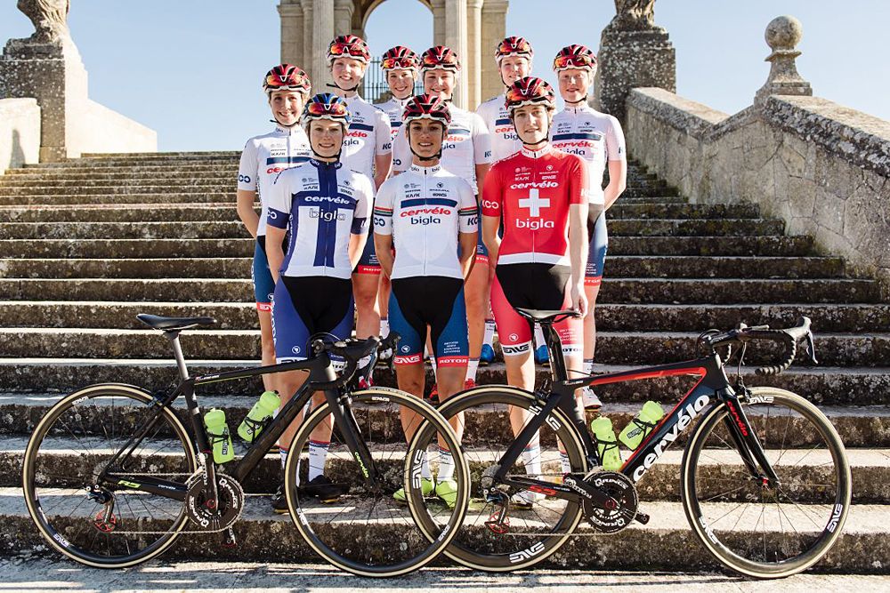 Cervelo Bigla show off 2018 kit designed by Endura, at training camp in Mallorca