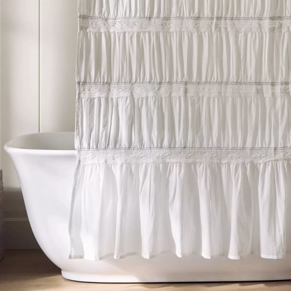 Textured Cotton Shower Curtain