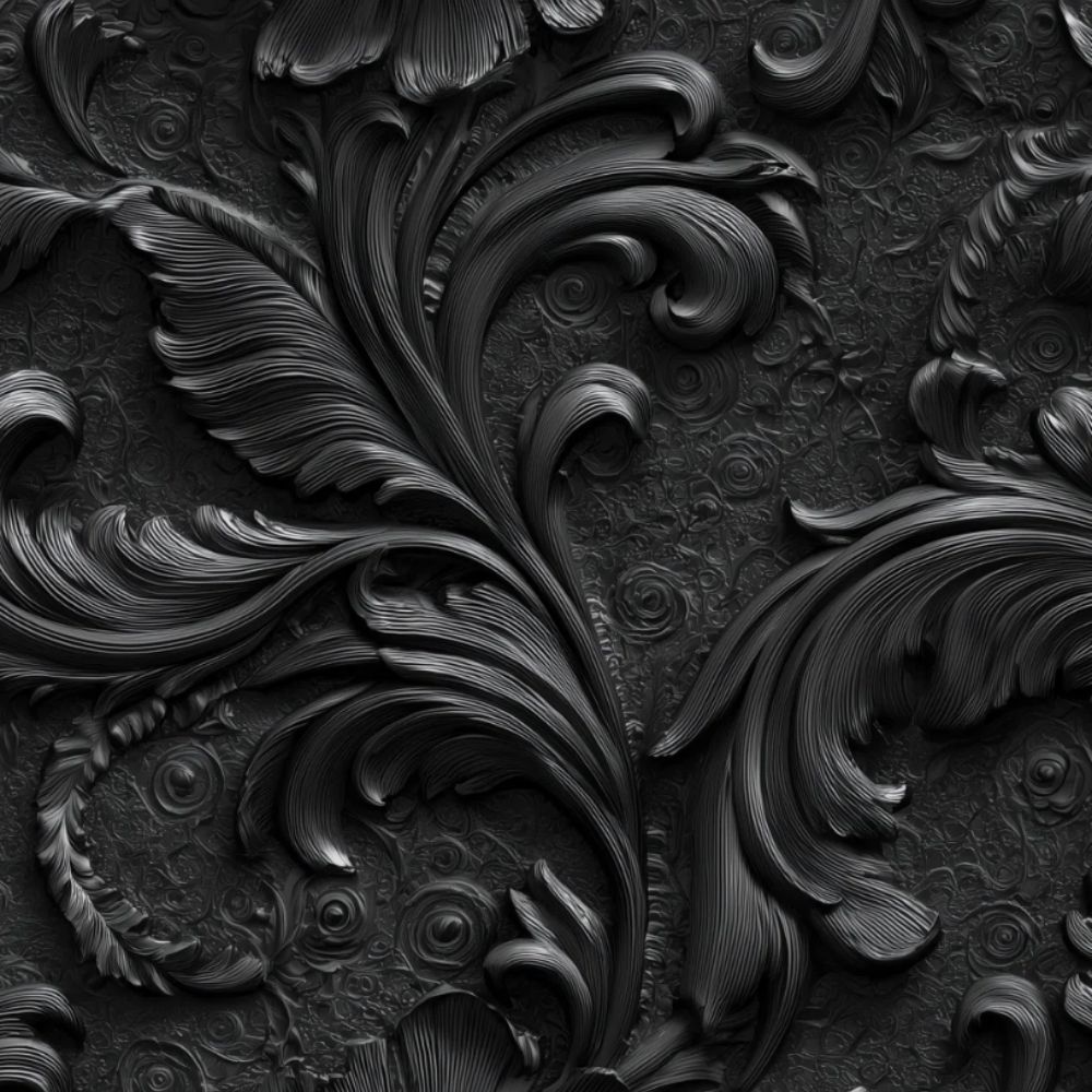 Black embossed wallpaper