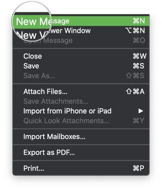 macOS Mojave Mail New Message