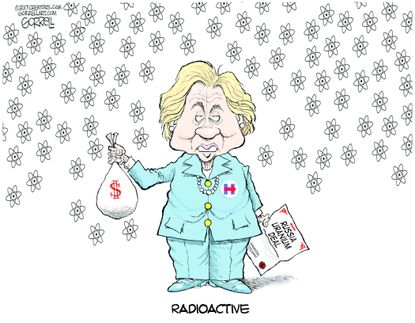 Political cartoon U.S. Hilary Russia uranium