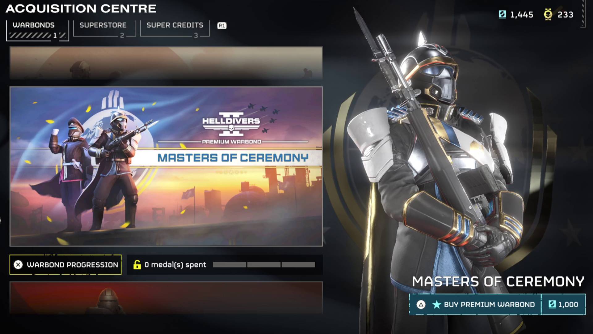Helldivers 2 masters of ceremony warbond