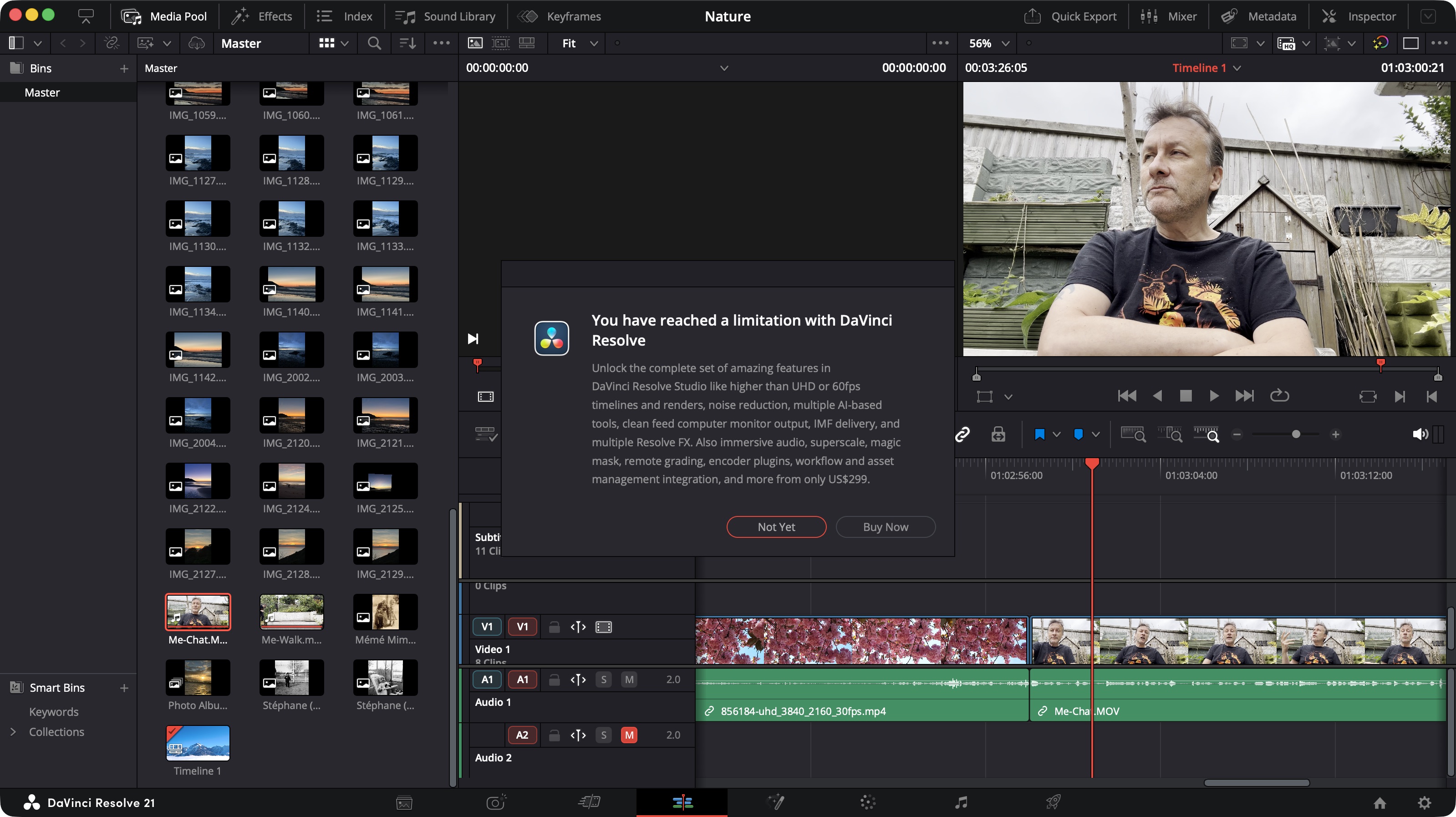 DaVinci Resolve screenshot during our review