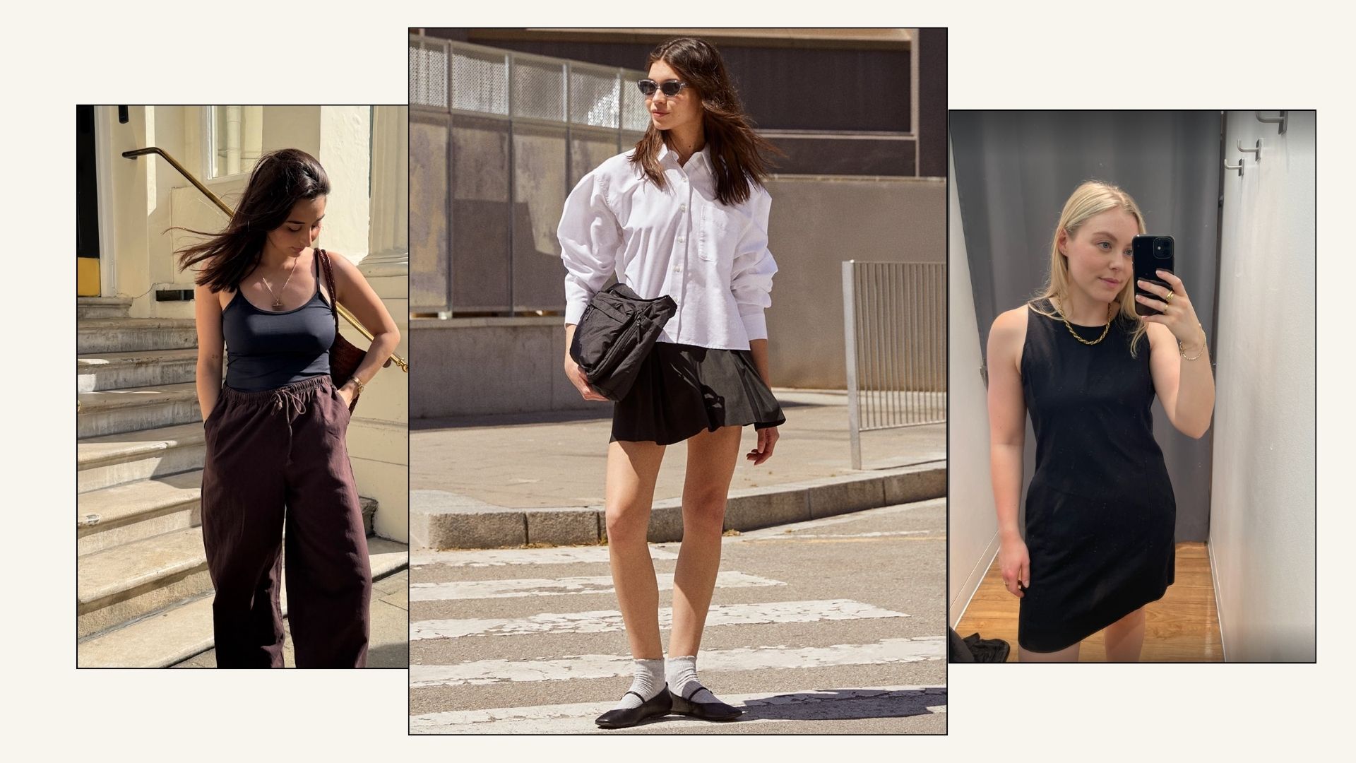three women wearing uniqlo summer collection