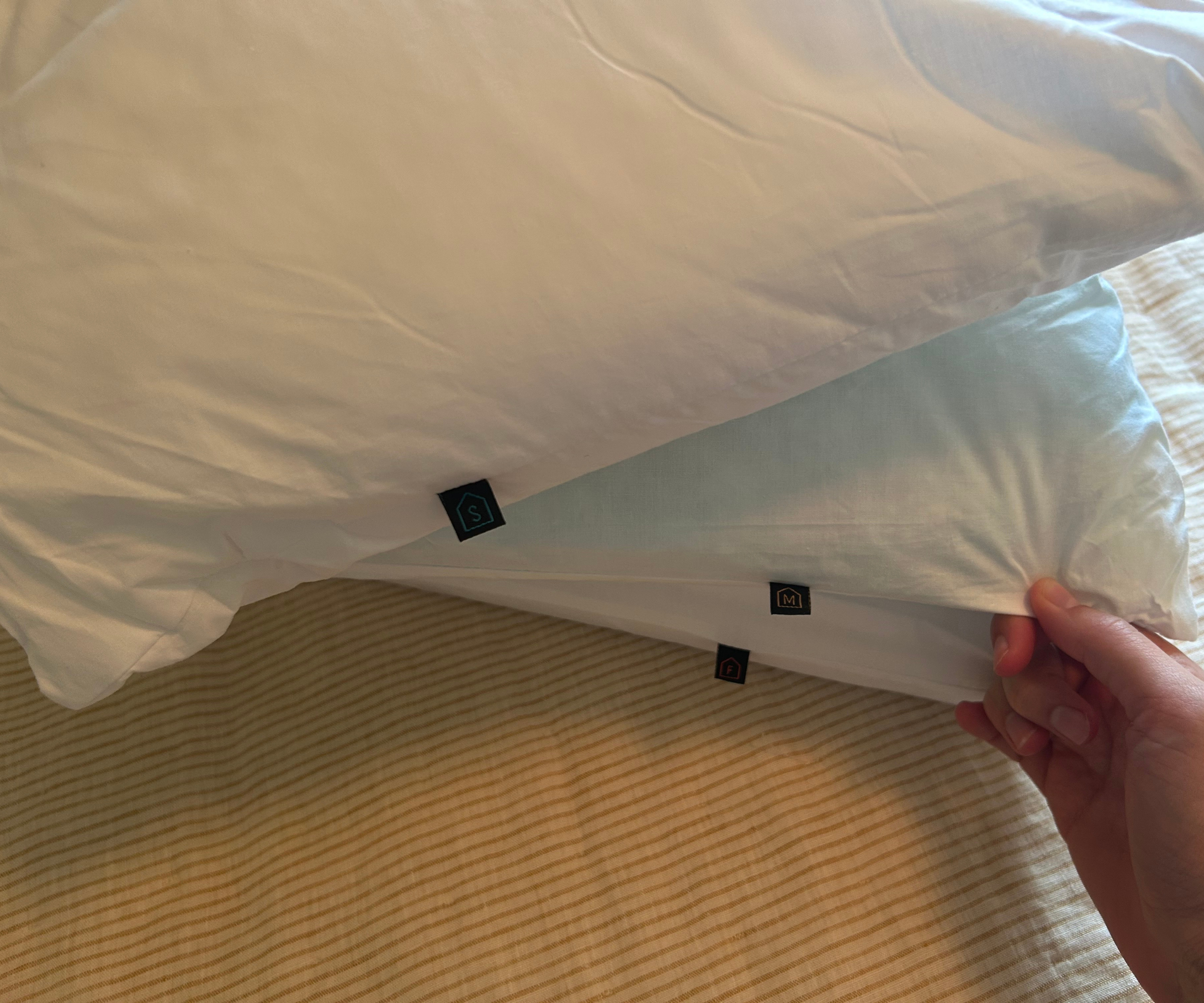 a stack of pillows