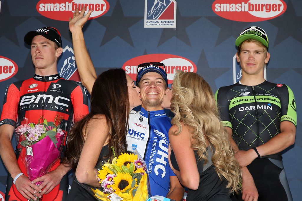 Rohan Dennis (BMC), Kiel Reijnen (UnitedHealthcare) and were the top three on the stage