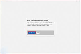 WSATools select folder for ADB