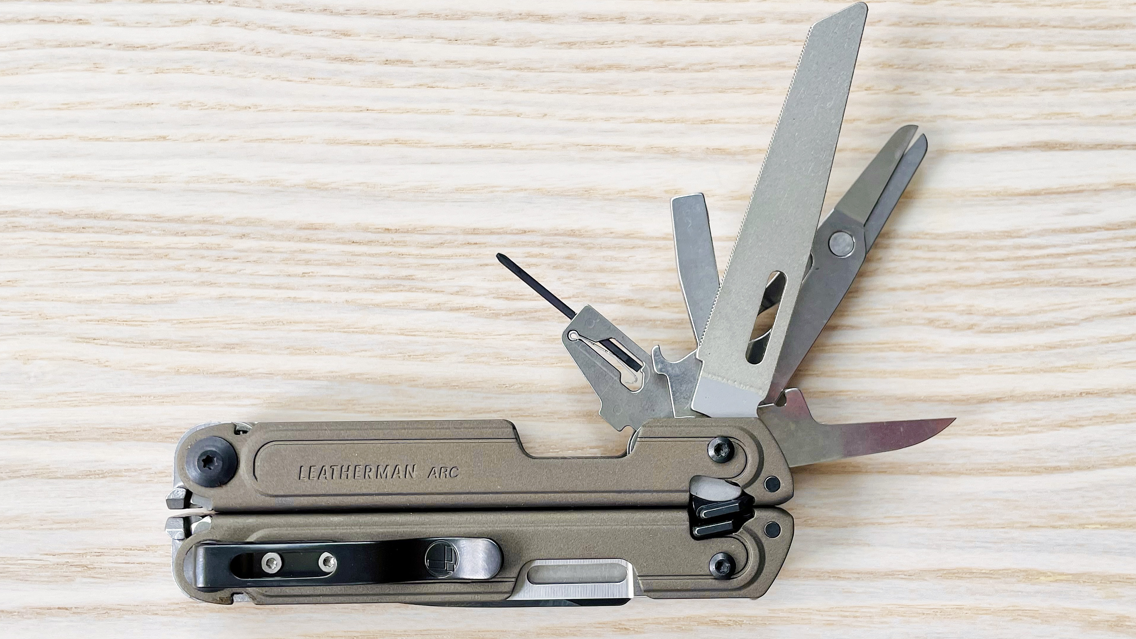 Close-up of the Leatherman Arc multi-tool