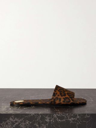 Carlyle Leopard-Print Grosgrain Sandals