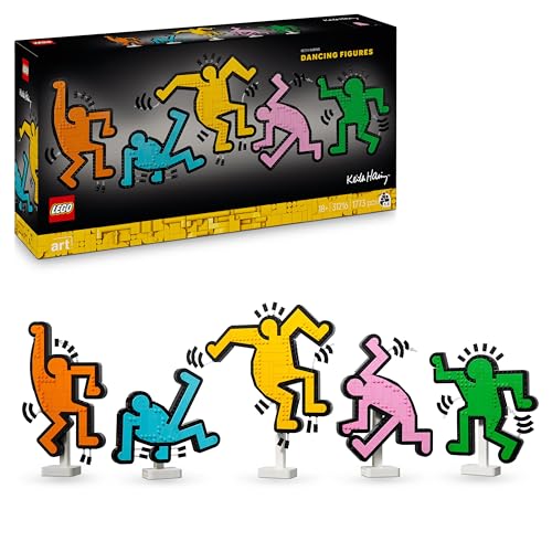 Lego Art Keith Haring &amp;ndash; Dancing Figures - Colourful Diy Wall Art or Home Office Desk Decor - Creative Gift Idea for Adults - 31216