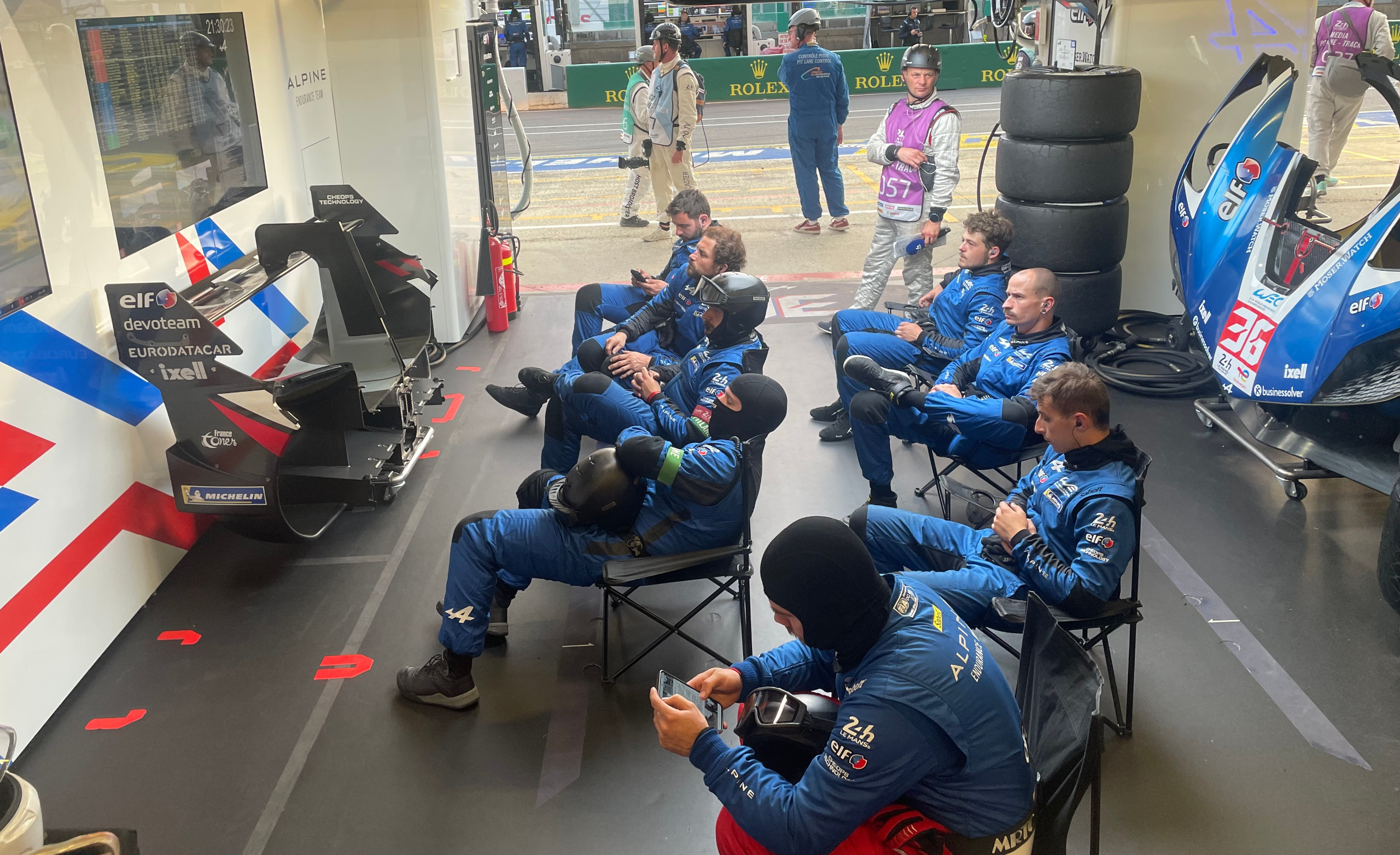 Alpine Racing's pit team at Le Mans
