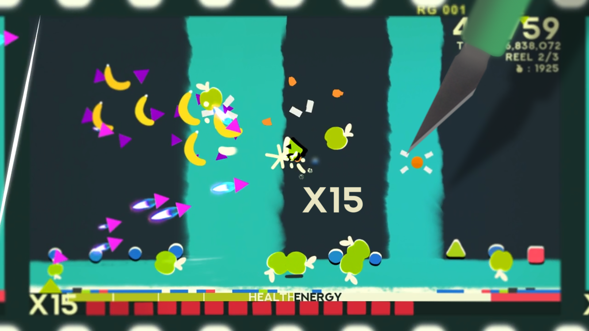 Screenshot from artistic bullet hell indie game ZOE Begone!