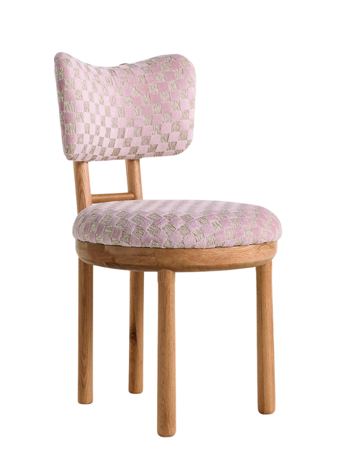 Irie Carmine Jacquard Oak Wood Dining Chair