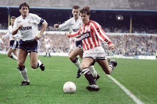 Matt Le Tissier in action for Southampton against Tottenham at White Hart Lane in 1990.
