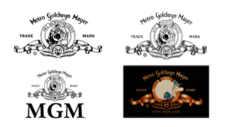 Three black and white MGM logos from 1986-2021, and opening credits parody still from The Pink Panther.