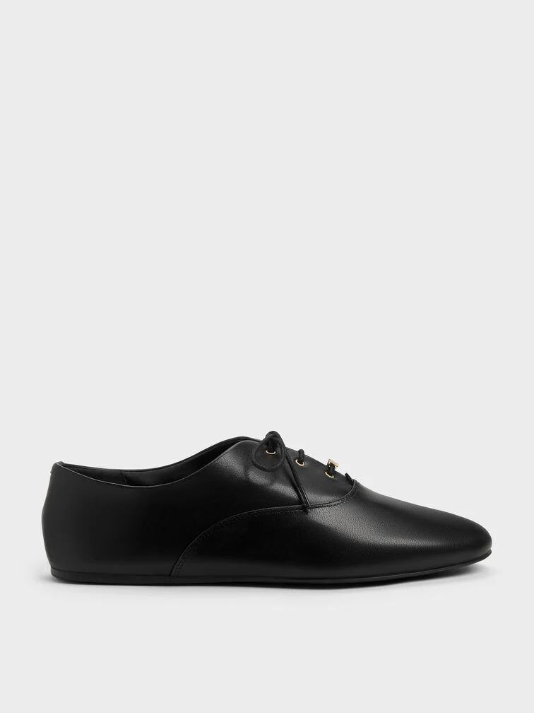 Charles &amp;amp; Keith, Pippa Leather Derby Flats