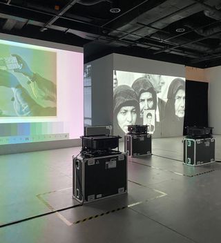 Installation view of Christian Marclay at Photo Elysée, Plateforme 10, November 2021. Jessica Klingelfuss