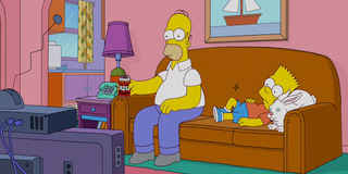 homer and bart watching tv