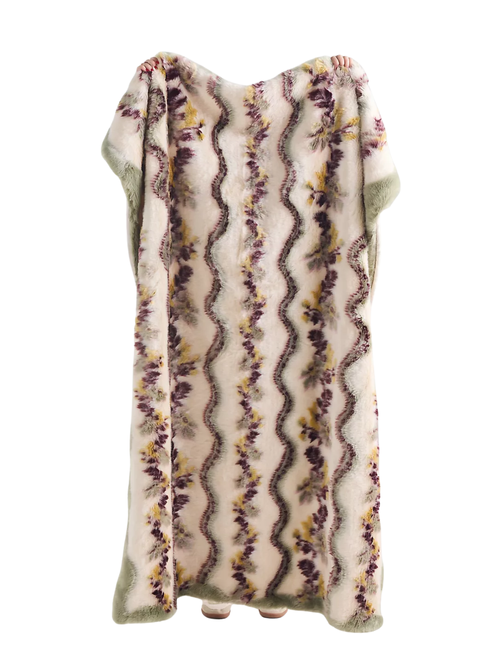 Bristol Jacquard Floral Faux Fur Throw