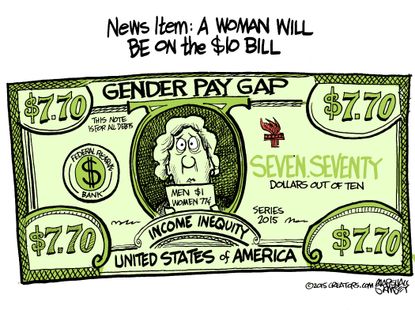 Editorial cartoon U.S. Pay Gap