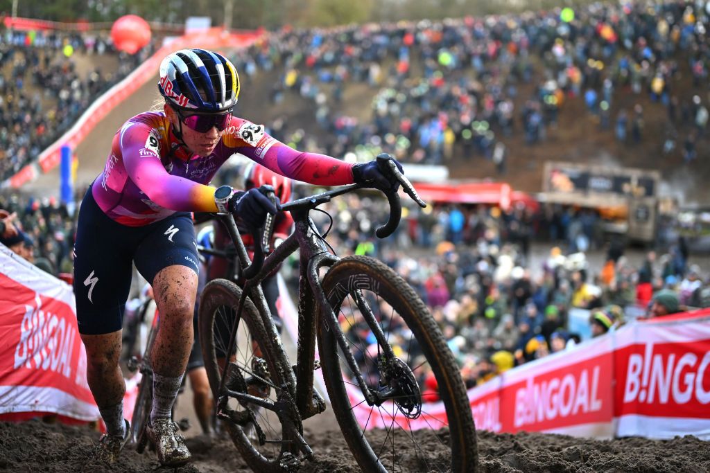 ZONHOVEN BELGIUM DECEMBER 22 Blanka Vas of Hungary and Team SD Worx Protime competes during the 28th Zonhoven UCI CycloCross Worldcup 2024 Womens Elite on December 22 2024 in Zonhoven Belgium Photo by Luc ClaessenGetty Images