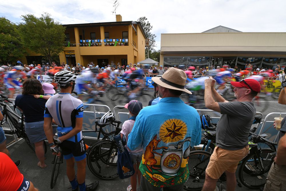Fans at the start of stage 3 of the Tour Down Under