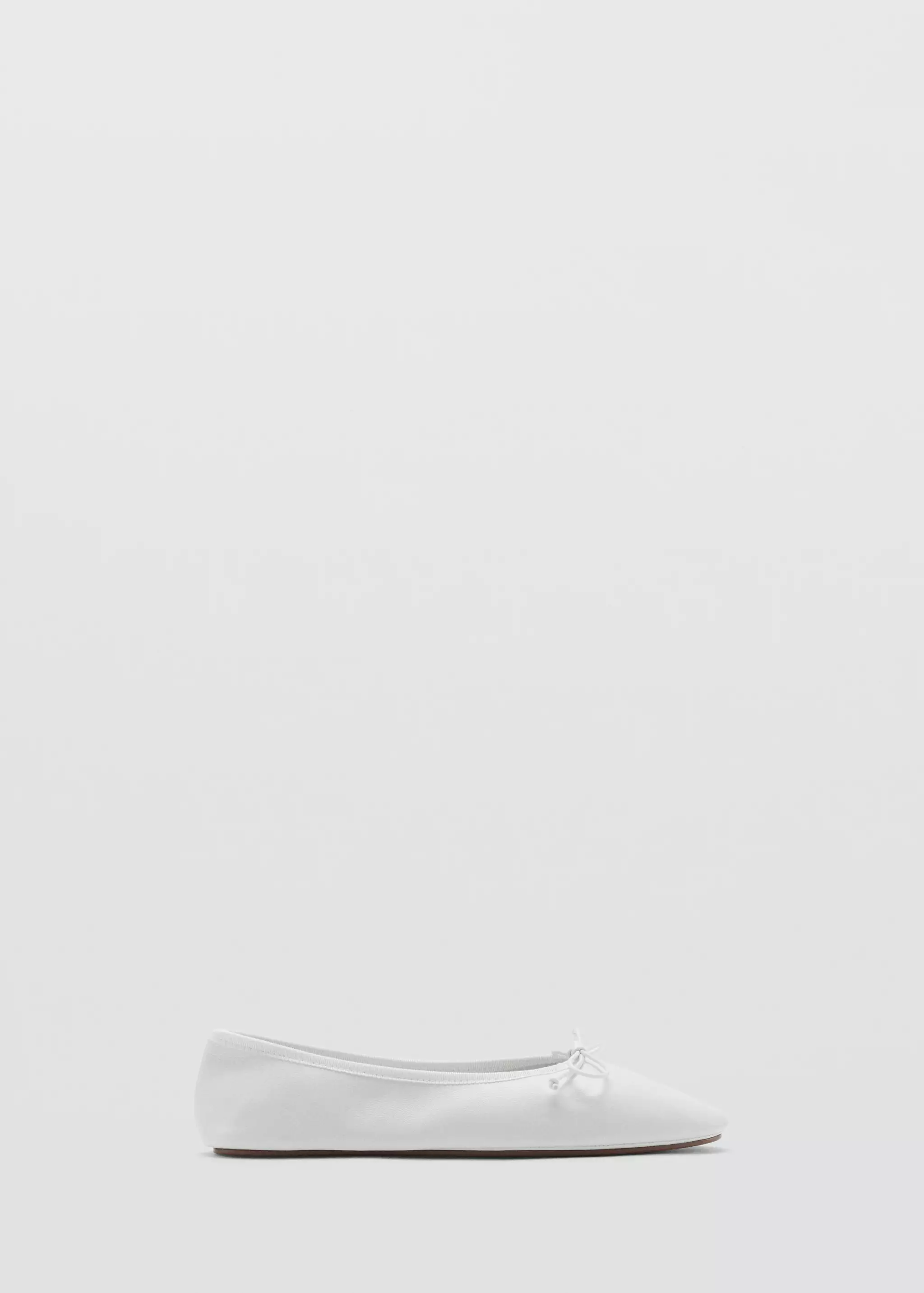 Leather Ballet Flats With Bow - Women | Mango Usa
