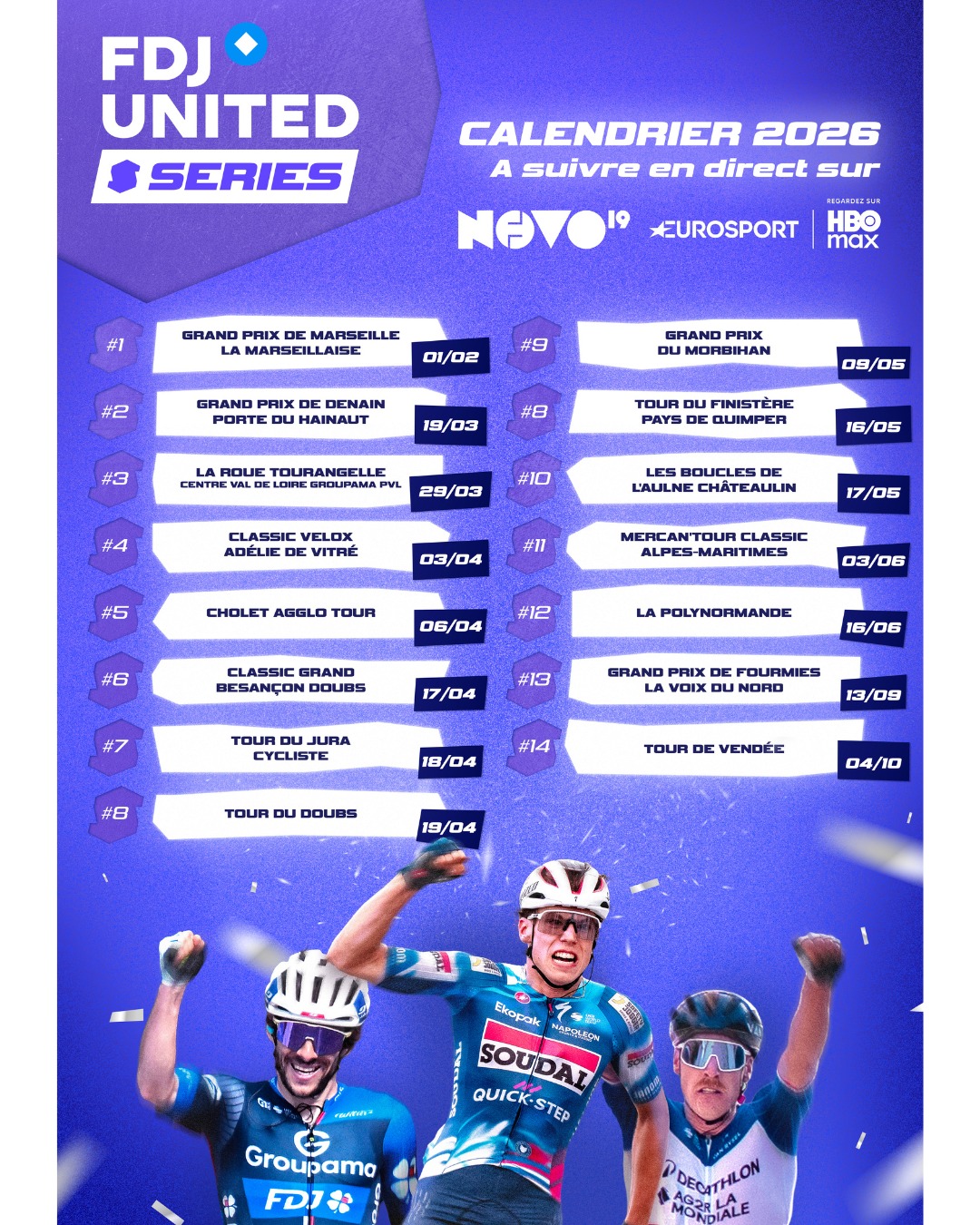 FDJ United Series 2026 calendar