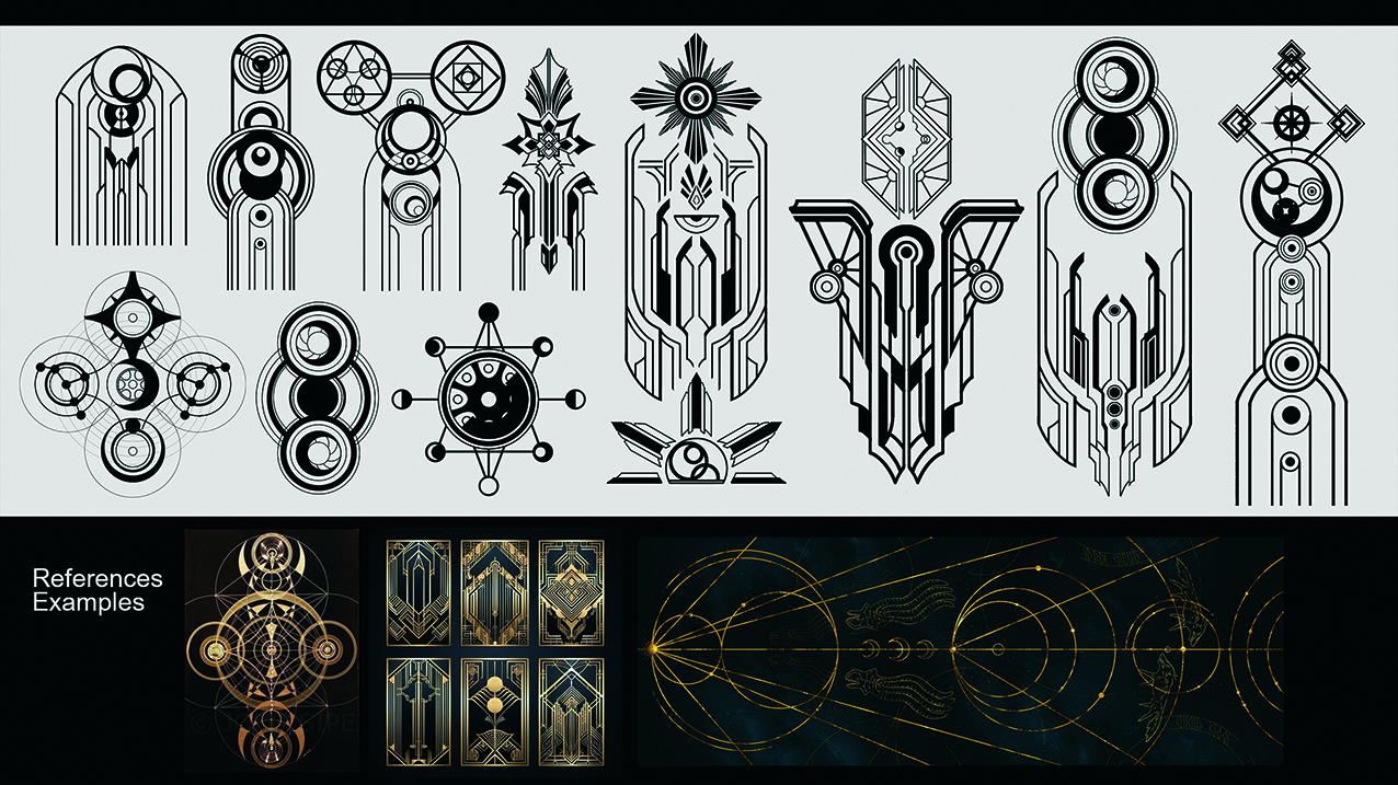 Sketches of design motifs