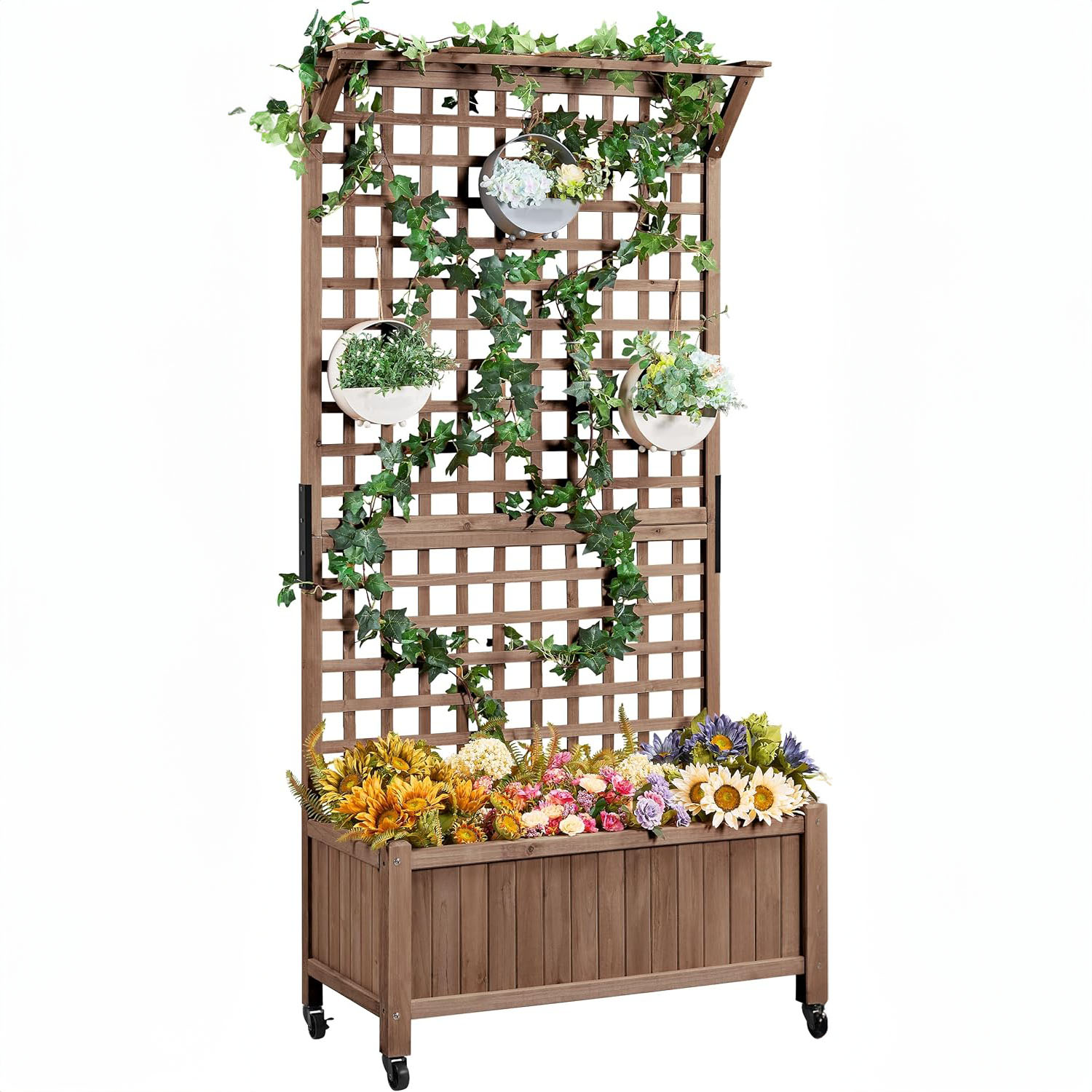 Yaheetech 72" H Horticulture Garden Planter with Trellis