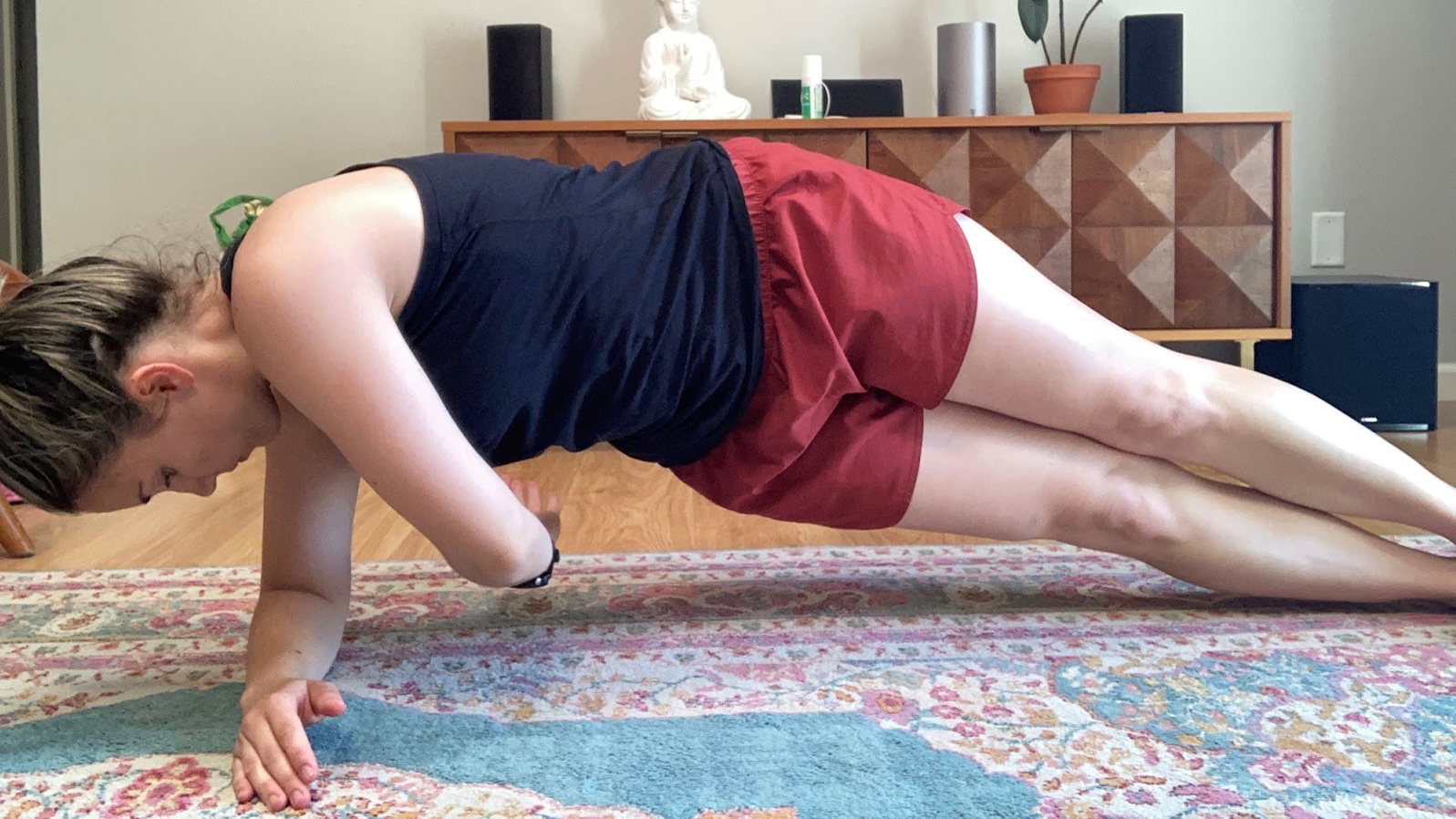 Side plank with reach through