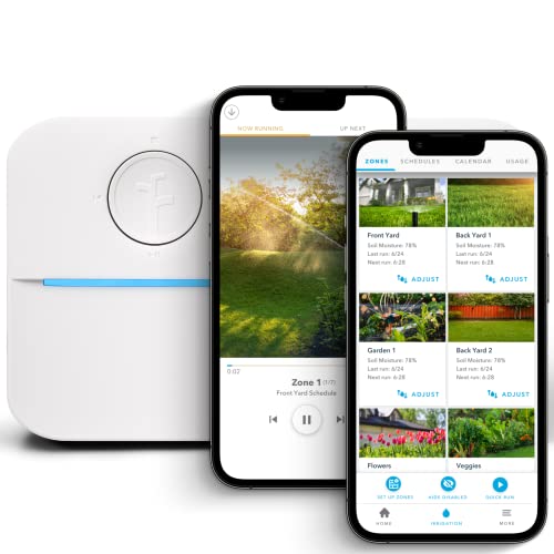 Rachio Wifi Smart Sprinkler Controller (8-Zone Irrigation Remote Control) &amp;ndash; App-Based Scheduling, Local Weather Intelligence, Rain Skips, Easy Diy Install