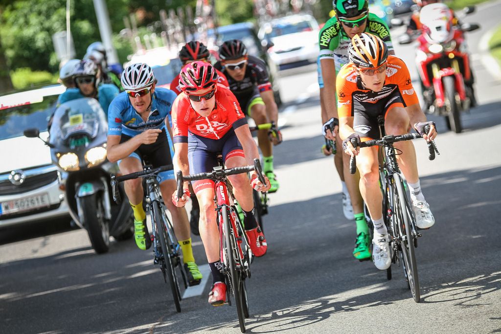 Gavin Mannion (Drapac) riding in the breakaway