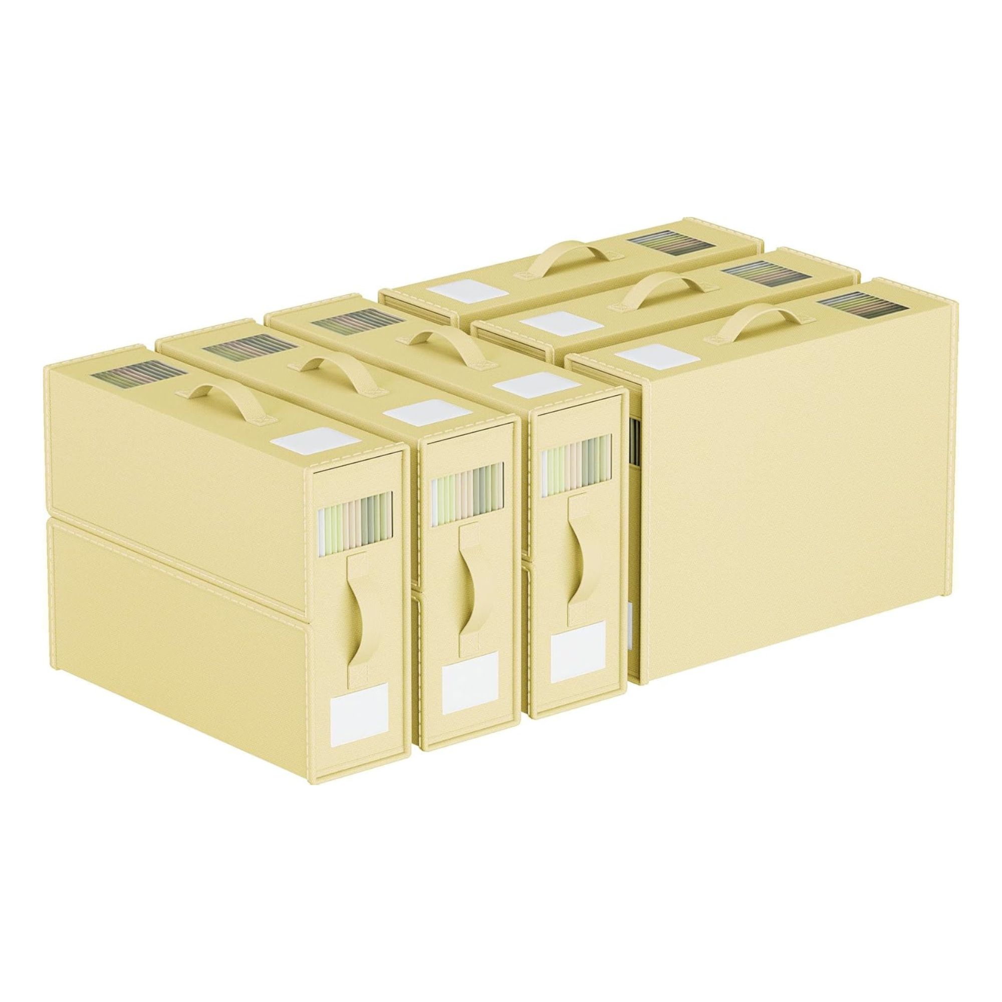 WANGIRL, Bed Sheet Organiser Folding Storage in Yellow, Set of 6