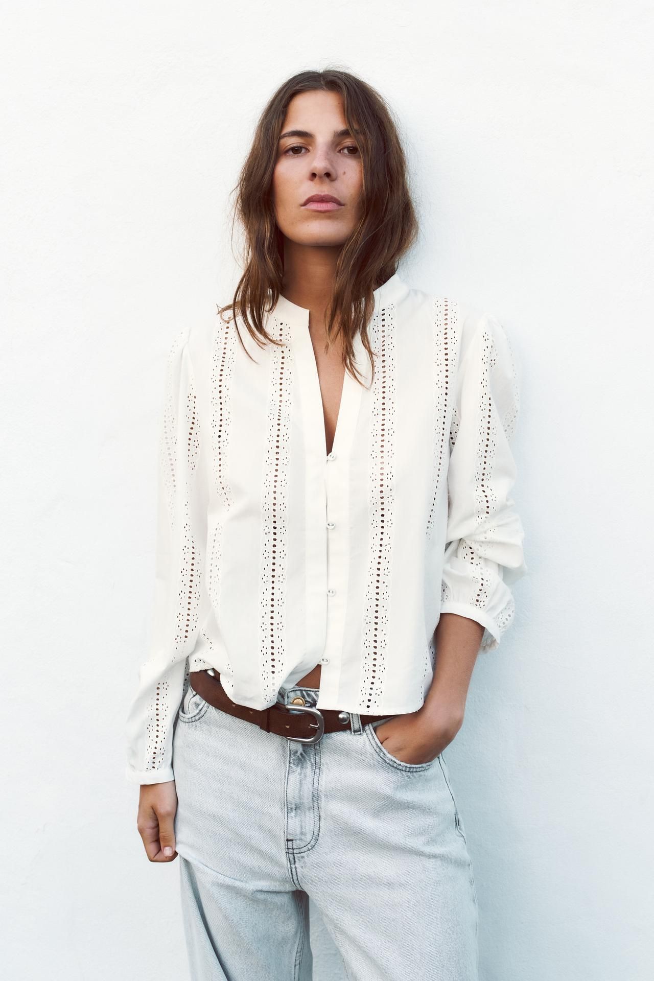 Top With Cutwork Embroidery