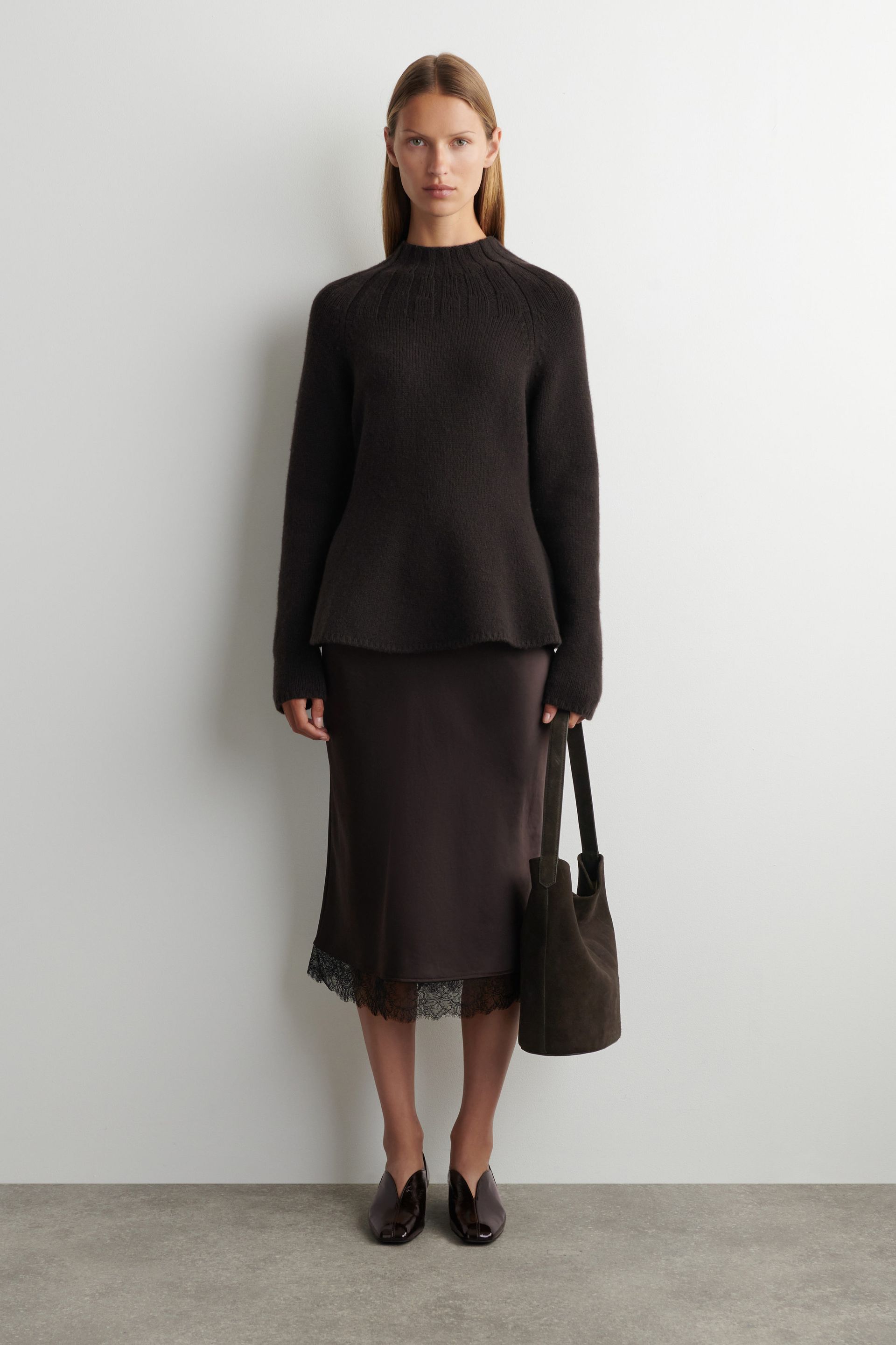 Angular Leather Heeled Ballerinas