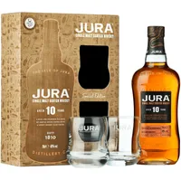 Jura 10 Year Old Single Malt with 2 Glasses