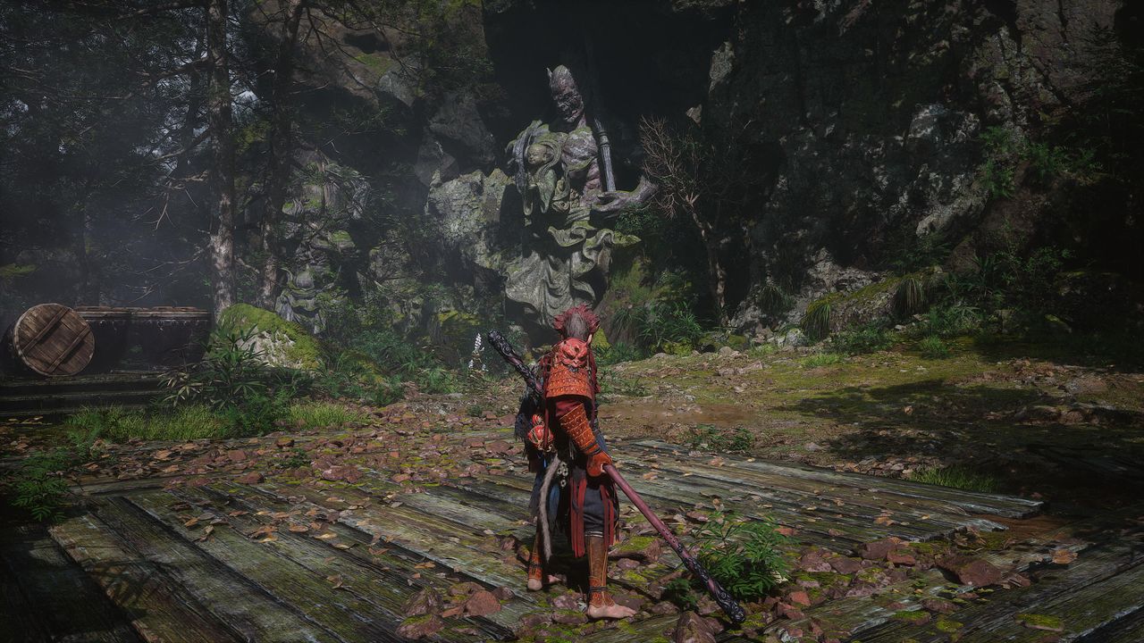 A screenshot from Black Myth:Wukong highlight the impact of using optimised graphics settings