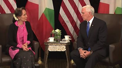 Mike Pence and Aung San Suu Kyi discuss the Rohingya