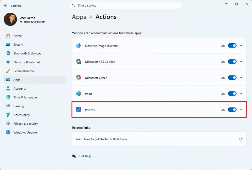 File Explorer enable AI actions