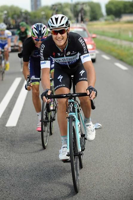 Matteo Trentin having a bit of fun at the Eneco Tour