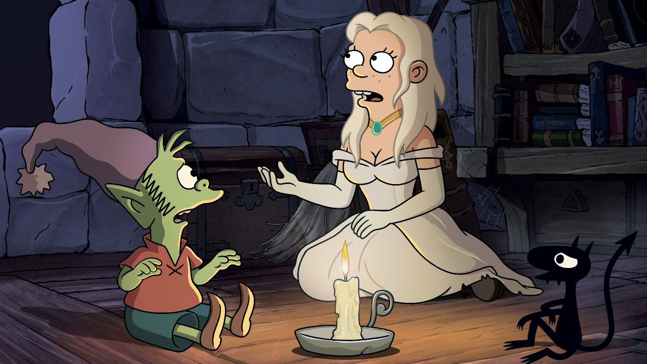 Bean, Luci and Elfo in Disenchantment Season 3.